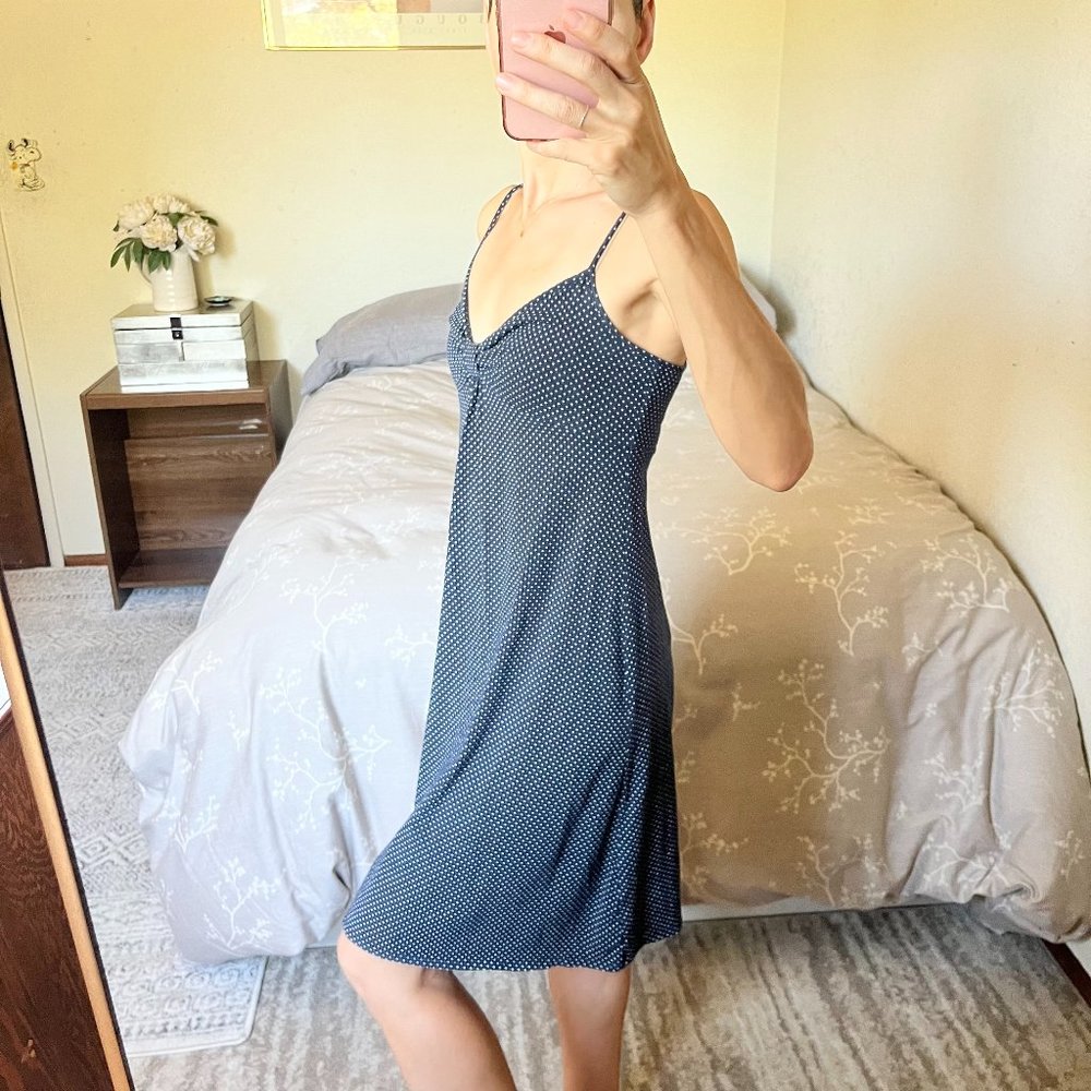 Ann Taylor LOFT Spaghetti Strap Navy Sundress | XS